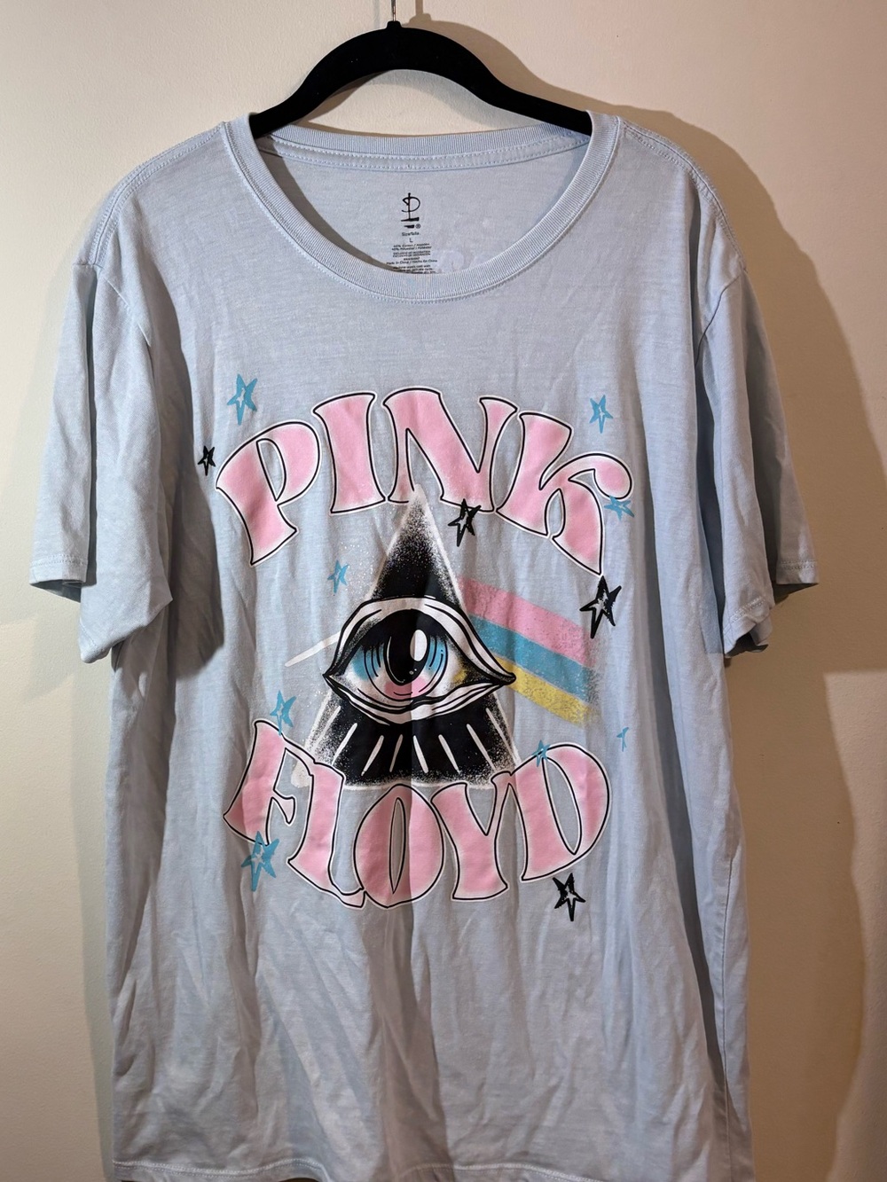Pink Floyd Dark side of the Moon Blue T-shirt large 1973 vintage‎ rock and roll